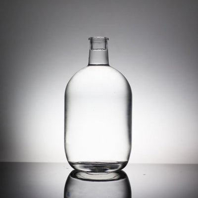 Clear Glass Tequila  Brandy Bottle