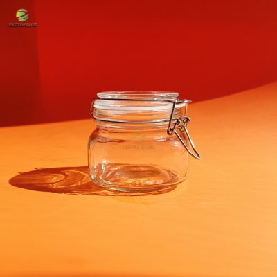 Glass Storage Jar with glass sealing cover