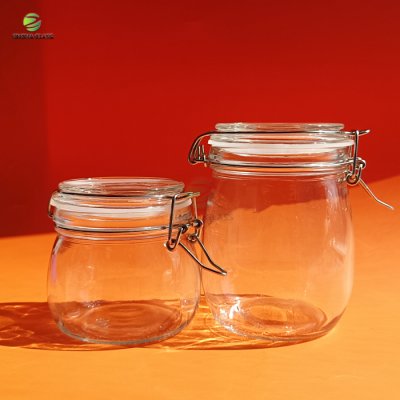 Hotselling Glass Storage Jar with glass sealing cover