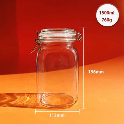 BIG Glass Storage Jar with glass sealing cover