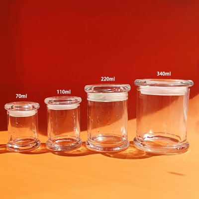 50ml-500ml Glass Storage Jar with glass sealing cover